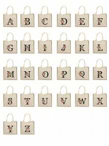 1 Stück Leinen Blumen Buchstaben Handtasche, einfache Handtasche mit großer Kapazität, tragbare lässige Aufbewahrungstasche, multifunktionale Einkaufstasche, personalisiertes Geschenktasche, geeignet für Hochzeiten, Geburtstage, Strände, Festivals, perfekte Geschenke für Frauen, Lehrer, Freunde, Brautjungfern, große Taschen, Studenten und Schulanfang, beste Lehrergeschenke für den Lehrertag, beste Geschenke zur Wertschätzung von Lehrern