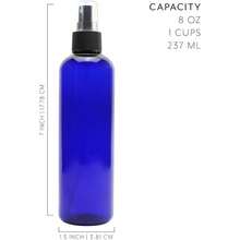8oz Cobalt Blue Plastic PET Spray Bottles Fine Mist Atomizers 6 - Pack Home Cleaning, Aromatherapy, Beauty Care