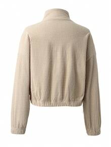 Autumn And Winter Stand Up Collar Jacket, Corduroy Short Jacket For Women