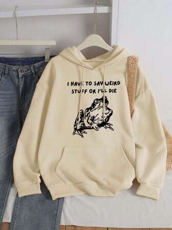 Ropa de mujer para el otoño con estampados impresos, de estilo casual y de moda, con un temperamento dulce y gentil. Blusas de otoño delgadas y cómodas con capucha, adecuadas para el uso casual diario.