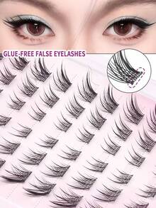 60 piezas de pestañas postizas autoadhesivas, mirada suave y natural de guiño de zorro, pestañas postizas C-Curl para párpado superior de Su Daji