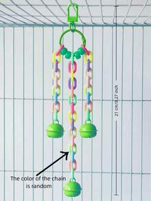 1 szt. akrylowa zabawka dzwonek dla papugi, zawieszka do klatki dla ptaków, zabawka dzwonek do gryzienia ptaków, uspokajająca zabawka dzwonek, dekoracyjna zawieszka do klatki dla ptaków, artykuły dla ptaków