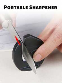 1 Taille-crayon mini portable - Pas besoin d'électricité, utilisez rapidement et facilement les pierres en céramique et les poignées ergonomiques pour le polissage, conception en plastique compacte et durable, convient pour une utilisation en extérieur, en camping et en cuisine