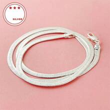 1 szt. 925-srebrny łańcuszek z kości węża, klasyczny, modny włoski łańcuszek z ostrzem, materiał antyalergiczny, wysokiej jakości niemieckie rzemiosło, odpowiedni dla rodziców, przyjaciół, prezent na rocznicę Nowego Roku