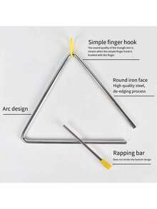 Triangular Music Instrument, Percussion Triangle With Striker, Musical Triangle For Music Learning, Triangle Instrument, Orff Percussion Instrument, Music Teacher Triangle Educational Tool - Multicolor - View 9