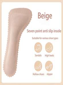 1双女士高跟鞋鞋垫，防滑鞋垫，适用于高跟鞋、平底鞋、凉鞋，轻薄透气缓冲鞋垫，带自粘胶 - 七分鞋墊 - 查看 7