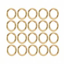 30/20/10pcs Trigger Spring O-Rings, Gold/Silver Metal Keychain Rings, Round Clasp Clips, Suitable For Keychains, Bags, Key Chains, DIY Crafts, Jewelry Making Clasps And Hooks - Multicolor - View 14