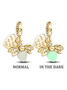 1件时尚可爱发光蜜蜂串珠装饰品，适合女士手链/手镯DIY饰品制作及日常配饰装饰。