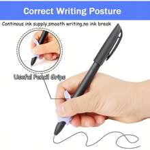 12 piezas, con función de tinta mágica que desaparece, que incluye 1 soporte para bolígrafo, 10 recambios y 1 mango (color aleatorio), adecuado para libros de práctica de caligrafía con ranuras y libros de seguimiento.