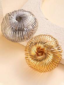 1pc Metal Geometric Circular Bracelet, Simple Personalized, Niche Temperament, High-End Texture, Handmade Accessory For Women