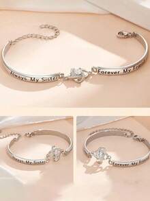 1piece Teen Fashionable Elegant High-End Bracelet, Suitable For Sister, Girlfriend, Mom, Great Gift For Anniversary, Christmas, Thanksgiving, Valentine's Day, Birthday, Mother's Day ﻿ - Multicolor - View 4