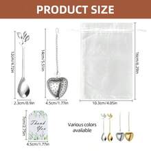 100/200件套婚礼回礼套装 - 婚礼宾客回礼 - 婚礼纪念品 | 内含心形茶漏、迷你茶匙、感谢卡、透明纱袋 | 适用于婚礼、生日、派对、圣诞节、周年纪念、乔迁之喜、毕业典礼 | 婚礼派对用品 | 新娘送礼会回礼 | 宾客礼物 - 婚禮禮品套裝 - 查看 3