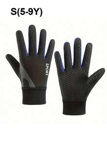 1 Đôi Găng Tay Tuyết Mùa Đông Cho Trẻ Em - Lớp lót ấm áp, thiết kế dày dặn, unisex, năm ngón, cổ tay bo gân và quai xách đục lỗ, thích hợp cho trượt tuyết, đạp xe và các hoạt động ngoài trời (Nhiều màu), Găng tay mùa đông trẻ em, Phụ kiện thời trang trẻ em, Găng tay thể thao trẻ em - Nhiều màu - Xem 9