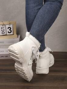 Botas de nieve con suela gruesa de moda para mujer