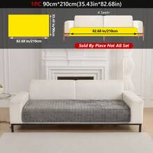 1PC Flannel Solid Color Checkered Quilted Sofa Cushion Non-Slip Seat Pad Machine Washable Sofa Cover, Suitable For Furniture Sofa Protection, Room Living Room Office Bedroom Decoration Modern Minimalist Style, Fits 1-4 Seater Modular Sectional Sofa Cover Pad - Multicolor - View 24