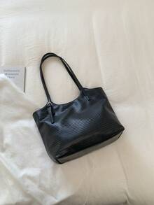 Home Commuter Tote Bag 2025 High-Capacity Fashion Shoulder Bag Waxed Leather Retro Portable Shopping Bag[Random Color And Style For Shipment]