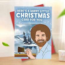 1pc Charming "Art - Inspired Christmas" Card, Lighthearted Creative Festive Humor, Paper Made, Suitable For Sending Christmas Wishes To Art - Loving Pals, Delightful Art - Themed Holiday Note, Comes With Envelope - Multicolor - View 15