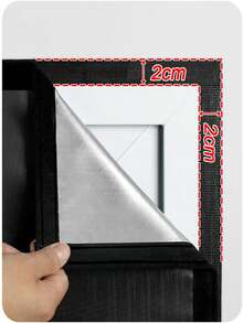 Cortina opaca sin perforación, cortinas de viaje portátiles con para la sala de estar y el dormitorio - Negro - Ver 5