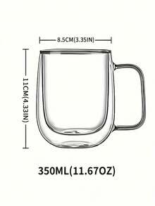 2 件简约奢华双层隔热玻璃咖啡杯，透明带便携式手柄，适用于卡布奇诺、拿铁、茶、冷热饮品，非常适合复活节、圣诞节、生日派对 - 彩色 - 查看 3