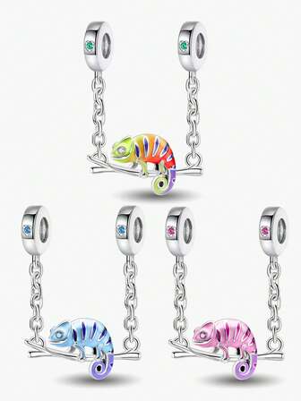 1 件时尚夜光蜥蜴安全链适合女士手链手镯 DIY 珠宝制作和日常服装搭配珠宝装饰适合女孩