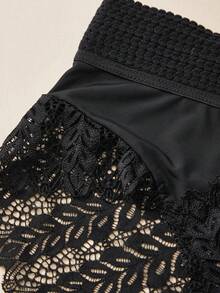 6pcs Ladies High Quality European & American Style Sexy Seamless Breathable Lace Patchwork Panties, Elegant & Cute Fairy-Like