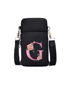 حقيبة كتف لتخزين الهاتف المحمول على شكل قلب فضي مع سحاب أسود، حروف A-Z باللون الوردي المائي، اكسسوارات عصرية ومريحة للأنشطة الخارجية، حقيبة هاتف محمول صغيرة، حقيبة معصم، حقيبة تسوق متقاطعة الجسم، حقيبة تخزين الهاتف المحمول، حقيبة مستحضرات التجميل، حقيبة رياضية متقاطعة الجسم، مناسبة للأصدقاء المهتمين بالرياضة، هدية مثالية للعائلة والأصدقاء