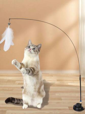 1 Katzen-Spielstock mit Sauger, der von Hand gehalten werden kann. (Die Produkte sind in normalen Sauger und starken Sauger unterteilt, daher wird empfohlen, den starken Sauger zu kaufen, der eine stärkere Saugkraft hat.) Katzenspielzeug, langweiliges Spielzeug, Katzenspielzeug mit Sauger, Welpenspielzeug, Katzen-Spielstock, Langeweile-Bissverhütung, austauschbarer Kopf, speziell für Katzen, befreit die Natur der Katzen, nicht leicht zu zerbrechen und mit festem Sockel.