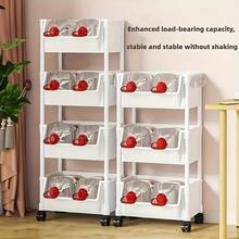 Chariot de rangement multifonctionnel en plastique avec roulettes, organisateur à plusieurs niveaux, adapté à la chambre, à la cuisine, à la salle de bain et au salon - 1 - Voir 7
