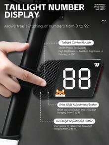 WEST BIKING Number Plate Taillights - LED Number With Digital Display, Suitable For Road Bicycles | Rechargeable Riding Taillights Night Riding Accessories