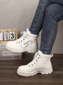 Botas de nieve con suela gruesa de moda para mujer