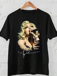Madonnas's Celebratsion Tour Salutes Her History Cotton Shirt Cotton Size S-3XL - 黑色 - 查看 1