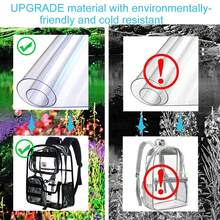 Clear Backpack, Heavy Duty Transparent Bookbag For Girls, Cute School See Through Backpacks For Teens Elementary - Black - màu đen - Xem 6