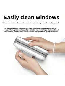 3-10mm Magnetic Window Cleaner, Household High-Rise Double-Layer Hollow Strong Magnetic Double-Sided Glass Scraper Cleaning Tool - White - View 6