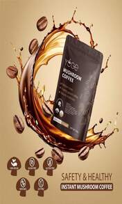 Mushroom Coffee, Instant Organic Mushroom Coffee With Cordyceps, Reish, King Trumpet, Shitake, Turkey Tail, Lions Mane For Energy, Focus, Positive Mood &Amp; Immune Support (30 Servings) - Tên hương vịA - Xem 5