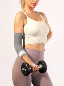 JINGBA SUPPORT 1pc Adjustable Elbow Support Brace With Straps - Compression Sleeve For Sports, Weightlifting And Daily Use, Unisex - Grey - View 2