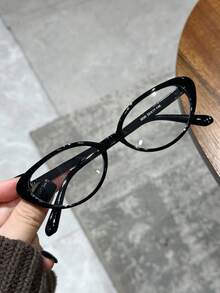 1副女士豹纹猫眼PC镜框纯色全框铆钉时尚平光眼镜 - 彩色 - 查看 8