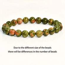 Vintage Nature Unakite Bead Bracelet, Healing Yoga Bracelet For Women And Men, Gift, Party Jewelry, 4mm/6mm/8mm/10mm Bead, Couple Accessories For Autumn/Winter