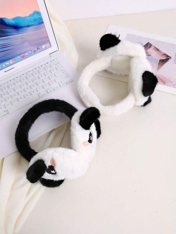 1 pezzo Paraorecchie invernali da donna/studente, design a panda e capibara, pieghevoli per una facile conservazione, protezione auricolare calda e antivento, adatti per uso all'aperto, pendolarismo in autunno