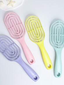 1pc Macaron Color Hollow Back Massage Hair Comb, Suitable For Wet & Dry Hair, Fluffy Styling Curved Comb, Brushes, Hair Brush, Hairbrush, Hair Combs, Barber, Hair Tools, Hair Products, Slick Back Brush, Hair Care, Hair Comb, Hair Brush, Curly Hair Products, Hairdressing Equipment, Christmas, Hairdressing, Wooden Comb, Hair Brush, Hair Brush, Barber, Hairdressing Equipment, Hairdressing, Hair Brush, Brush Hair Brush Set, Comb Hair, Comb For Curls, Detangling Brush, Hair Brush For Women, Barbershop, Hairdressing Equipment