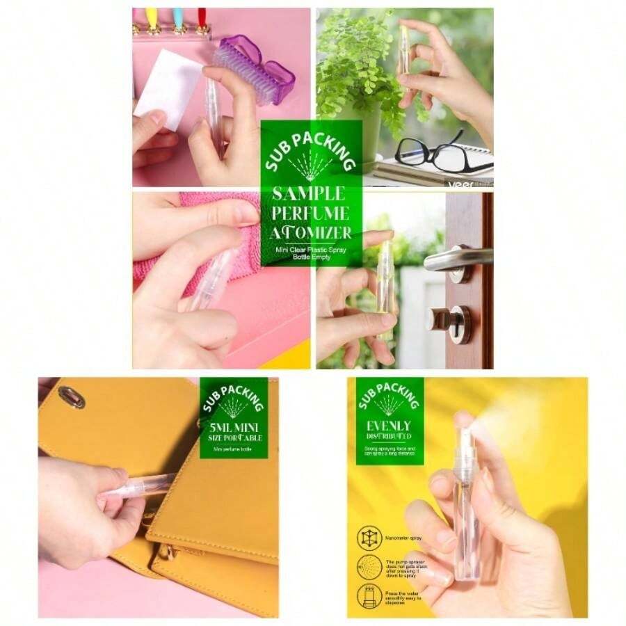 20Pcs Spray Bottle, Travel Spray Bottle 5ml Plastic, Fine Mist Atomizer Perfume, Refillable Bottle, Empty Bottle Travel