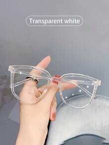 1 par de gafas ópticas con montura cuadrada unisex, gafas con bloqueo de luz azul con estilo universitario para uso diario