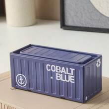 Contenedor de metal mini de 11,5 cm de largo, caja de almacenamiento de estilo industrial retro para oficina, organizador de hogar creativo