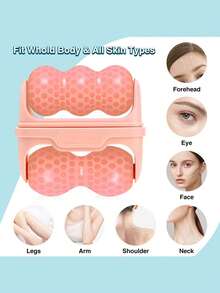 Dual Head Ice Roller And Compressor - Manual Face And Head Massager With Cooling To Relax Muscle Tension, No Batteries Required, Light Brown Color Treatment Tool, Face Ice Roller, Skincare Daily Use Enhancer, Ergonomic Design, Construction For Home, Christmas Gift, Back To School Season Gift, Valentine's Day Gift