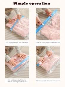1/4/7/8pcs Travel Roll-Up Compression Bags, Reusable Compression Storage Bags, Luggage Storage Bags, Large Capacity Vacuum Sealed Bags, 8pcs (2XL+2L+2M+2S) Multi-Combination Compression Storage Bags, Large Capacity, Transparent, Waterproof, Space-Sav - Multicolor - View 5