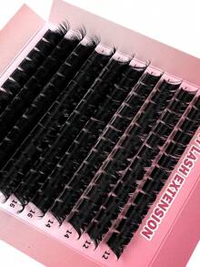 200pcs/180pcs/160pcs/140pcs/120pcs Faux Mink Eyelashes 200D/160D/120D/100D/80D/60D 8D Luxury Fluffy DIY Cluster Lashes - 12-20mm Mixed Length Eyelash Extension 0.07mm Russian D Curl Thick & Reusable Dramatic Lashes, Beginner Friendly For Daily, Party, Stage, Night Out - D - 查看 4