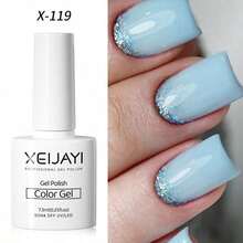 XEIJAYI XEIJAY 1入 7.3ml 冰透藍凝膠指甲油，冬季聖誕熱門禮物，適合女性 - 淺藍色 - 查看 8