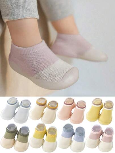 1 Pair Baby Soft Bottom Anti-Slip Anti-Collision Indoor Breathable Socks, Toddler Pre-Walker Infant Shoes Socks, Spring & Autumn