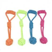 1pc/2pcs Random Color Rope Dog Toy - Chew And Play Ball For All Breeds, Pink, Blue, Orange, Or Peach, Fun Interactive Pet Activity