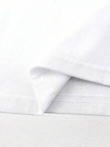 Camiseta de verano para mujer con patrón de corazones en blanco y negro, escote redondo, cómoda y casual. - Blanco - Ver 7