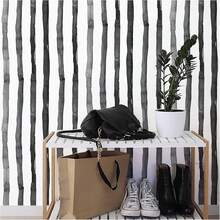 1 Rollo de papel tapiz grueso a rayas blanco y negro de 17.7 pulgadas x 39.3/118.1/196.8 pulgadas, con textura desprendible y autoadhesivo, adecuado para fiestas, hoteles, decoración del hogar, dormitorios, particiones y renovación de almacenes